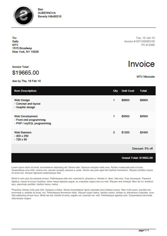 Invoice Terms